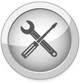 Gray round bubble icon with a screw driver and wrench criss crossing to click on to get additional information on new construction and home additions